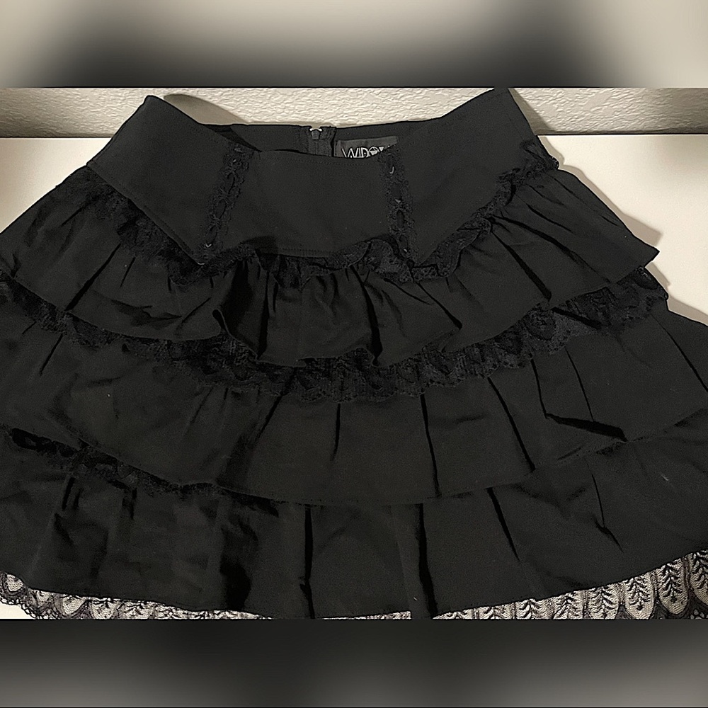 DollsKill Widow Tiered Lace Skirt (NEW)
